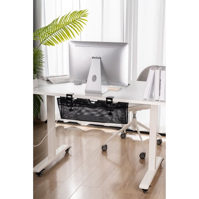 InLine Schreibtisch Kabeltasche mit Klemmbefestigung | 61 x 16 cm | Schwarz