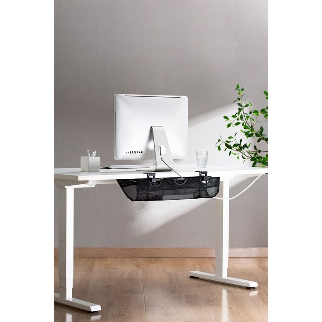 InLine Schreibtisch Kabeltasche mit Klemmbefestigung | 61 x 16 cm | Schwarz