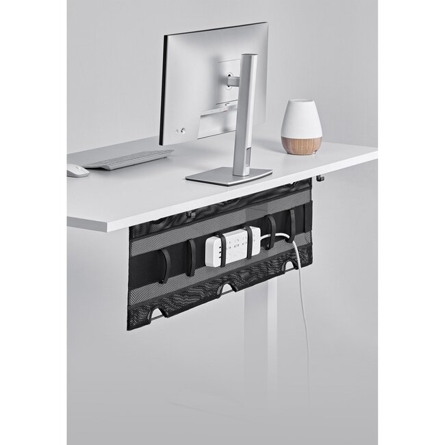 Inline Schreibtisch-Kabeltas mit Schraubbefestigung | 91 x 8,5 cm | Schwarz