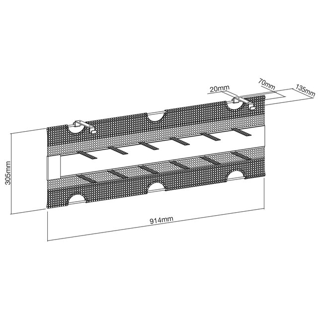 Inline Schreibtisch-Kabeltas mit Schraubbefestigung | 91 x 8,5 cm | Schwarz