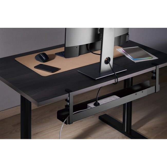 InLine Schreibtisch-Kabelkanal mit Klemmhalterung | 80/100/120 x 15,7 cm | Schwarz