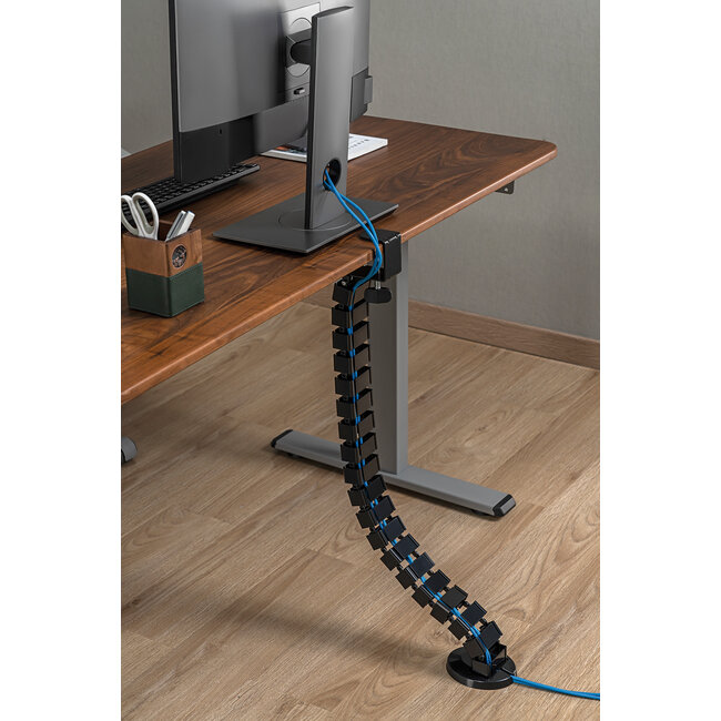 My Wall flexible Schreibtisch-Kabelrinne | Tischklemme | 134 cm | Schwarz