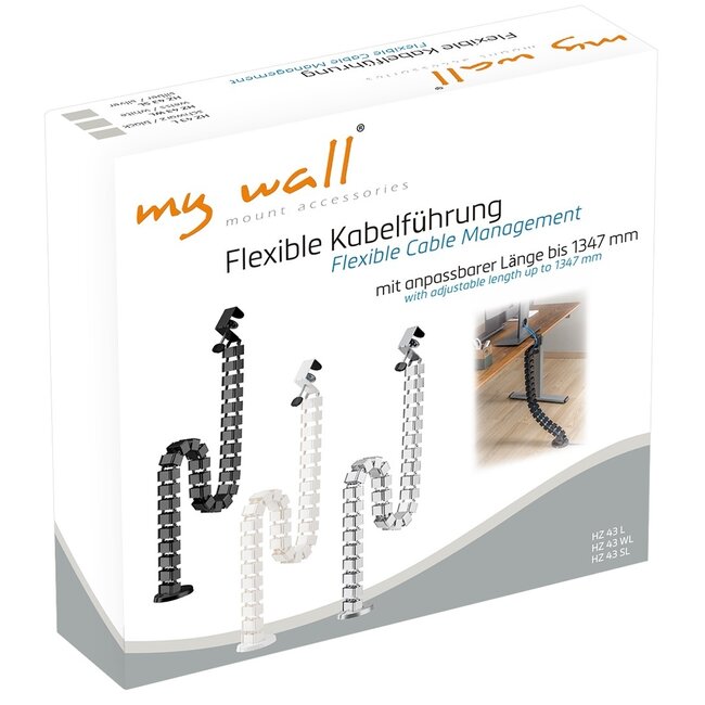 My Wall flexible Schreibtisch-Kabelrinne | Tischklemme | 134 cm | Schwarz
