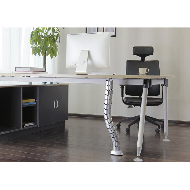 My Wall flexible Schreibtisch-Kabelrinne | Schraubbefestigung | 73 cm | Silber