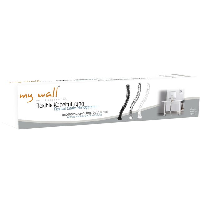 My Wall flexible Schreibtisch-Kabelrinne | Schraubbefestigung | 73 cm | Silber
