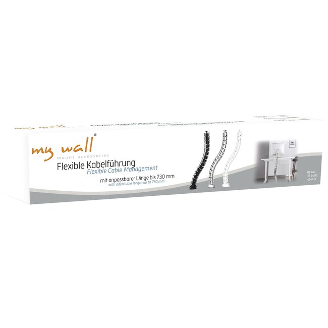 My Wall flexible Kabelwanne für Schreibtisch | Schraubbefestigung | 73 cm | Weiß
