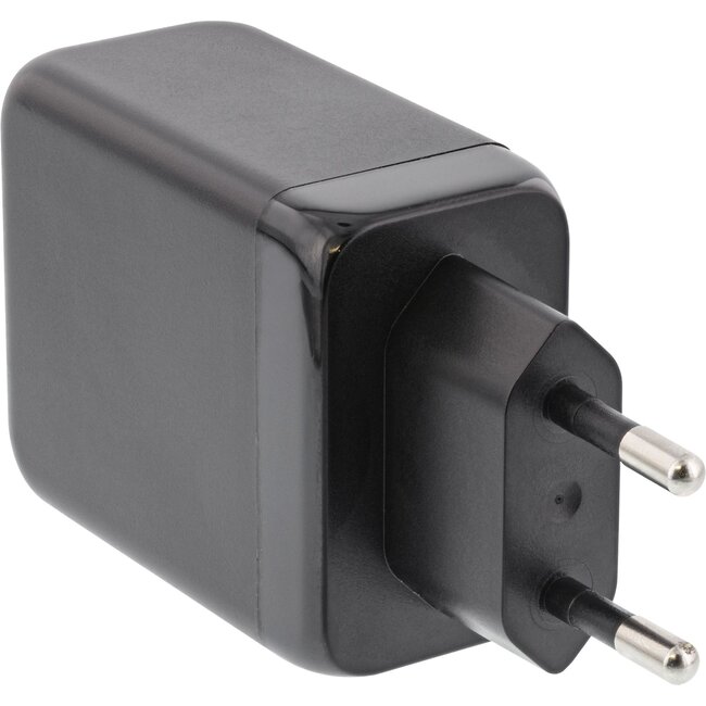 InLine USB Heimladegerät | 2x USB-C PD + 1x USB-A QC4+ | GaN | 65W | Schwarz