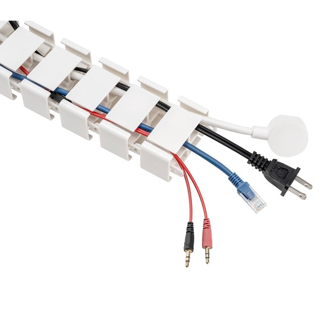 My Wall Flexibler Kabelkanal für Schreibtisch | Tischklemme | 134 cm | Weiß