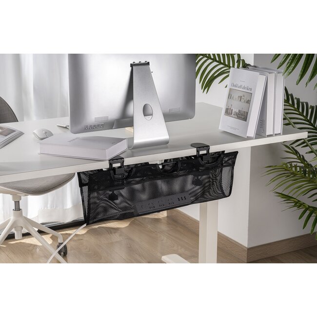 My Wall Schreibtisch Kabeltas mit Klemmbefestigung | 61 x 16 cm | Schwarz