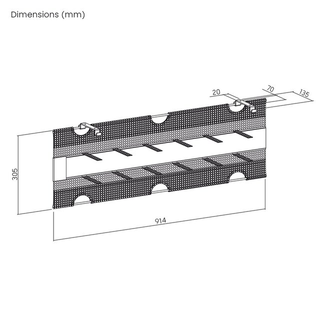 My Wall Schreibtisch Kabeltas mit Schraubbefestigung | 91 x 8,5 cm | Schwarz