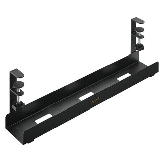 My Wall My Wall Schreibtisch Kabelkanal mit Klemmhalterung | 60 x 15,7 cm | Schwarz