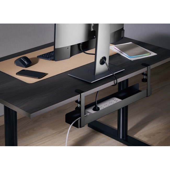 My Wall Schreibtisch Kabelkanal mit Klemmhalterung | 60 x 15,7 cm | Schwarz