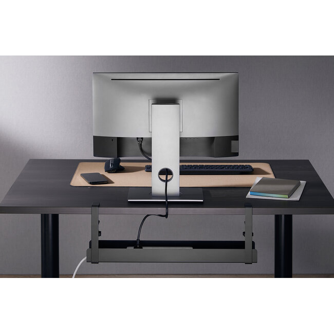 My Wall Schreibtisch Kabelkanal mit Klemmhalterung | 60 x 15,7 cm | Schwarz