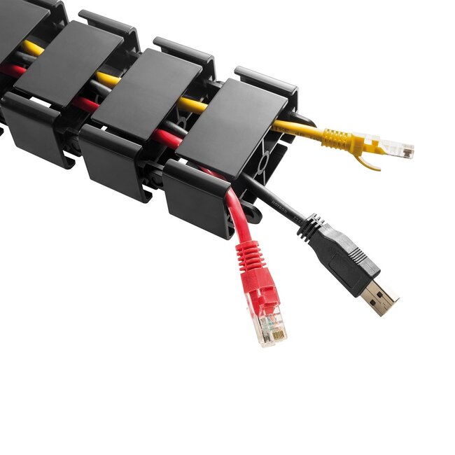 My Wall flexible Kabelrinne für Schreibtisch | Schraubbefestigung | 128 cm | Schwarz