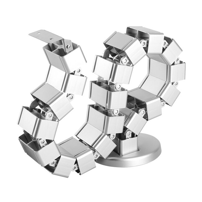 My Wall flexible Schreibtisch-Kabelrinne | Schraubbefestigung | 128 cm | Silber