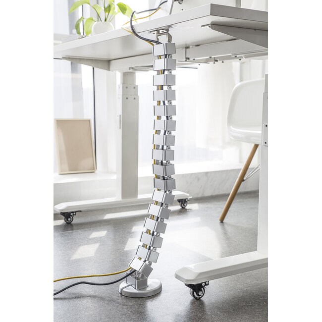 My Wall flexible Schreibtisch-Kabelrinne | Schraubbefestigung | 128 cm | Silber