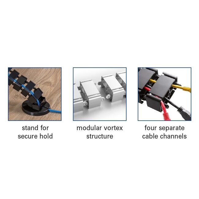 My Wall Flexibler Kabelkanal für Schreibtisch | Schraubbefestigung | 128 cm | Weiß