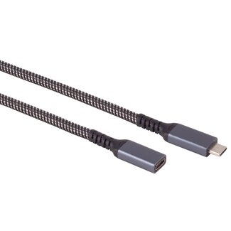 S-Impuls USB-C Verlängerungskabel | USB 3.1 10 Gbps | PD 100W | 4K 60Hz | Nylon | 1,5 m