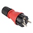 CEE 7/7 Schutzkontaktstecker | gerade Ausführung | IP54 | schwarz/rot