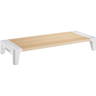 InLine InLine Monitorständer mit USB-Hub und Ladefunktion | Holzoptik