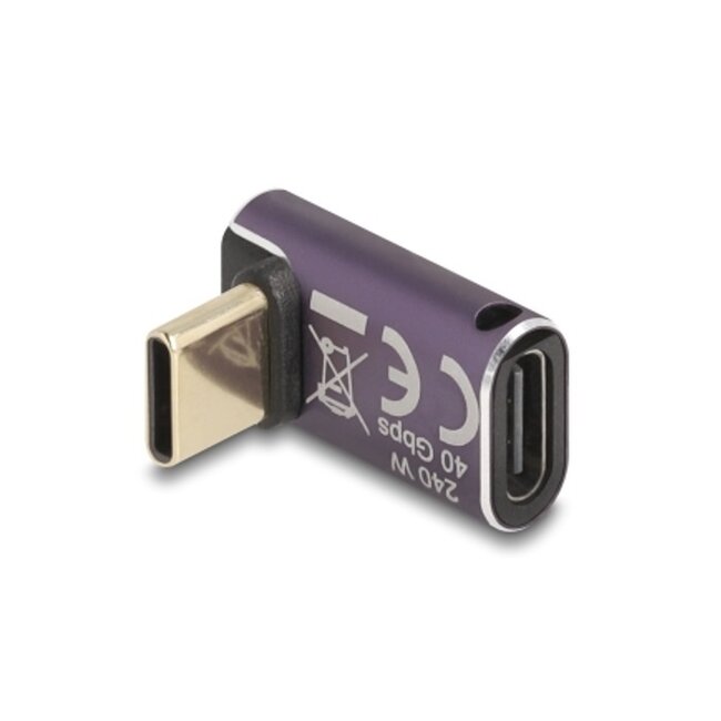 Delock USB-C Winkeladapter | oben/unten | USB4 40 Gbps | PD 240W | 8K 60Hz