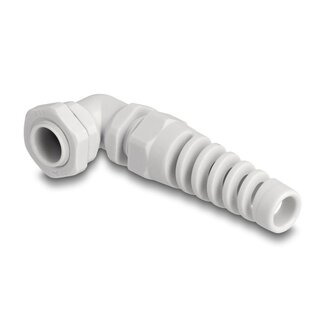 DeLOCK Kabelverschraubung mit Zugentlastung | 90° Winkel | PG9 | 4-8 mm | IP68 | Grau | 1 Stück