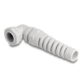 DeLOCK Kabelverschraubung mit Zugentlastung | 90° Winkel | PG13.5 | 6-12 mm | IP68 | Grau | 1 Stück