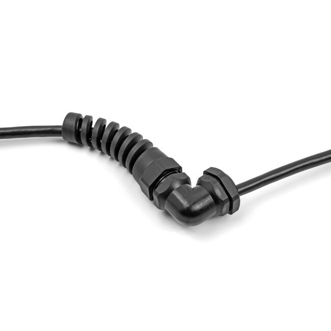 Kabelverschraubung mit Zugentlastung | 90° Winkel | PG21 | 13-18 mm | IP68 | Schwarz | 1 Stück
