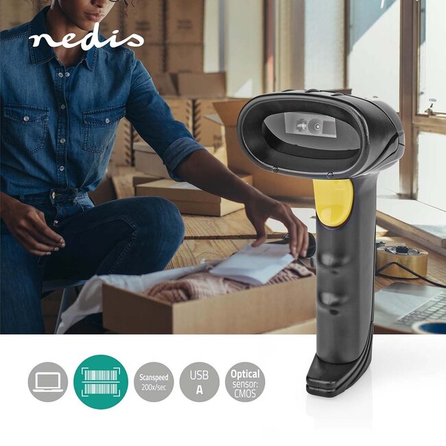 Nedis Barcode-Scanner | CMOS-Sensor | Kabelgebunden | 1D, 2D & QR | USB 2.0