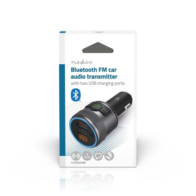 Nedis FM-Transmitter | Bluetooth | Freisprecheinrichtung | USB-A QC & USB-C PD Laden