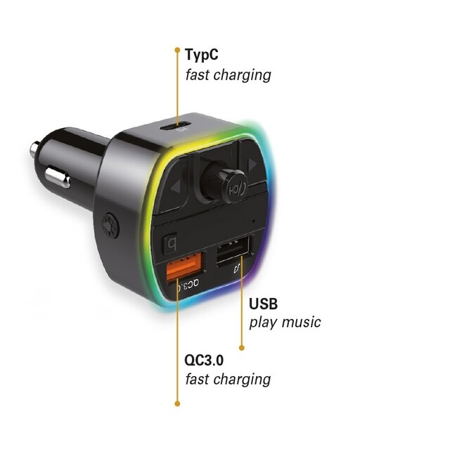 MaxTrack FM-Transmitter | Bluetooth | Freisprecheinrichtung | USB-A QC & USB-C PD Laden