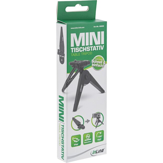 InLine Tragbares Mini-Stativ für Kameras | max. 8,5 cm