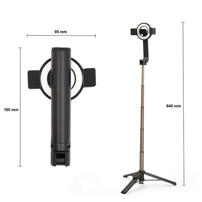 Nedis Bluetooth Selfie-Stick & Mini-Stativ für Smartphones | MagSafe | max. 61 cm