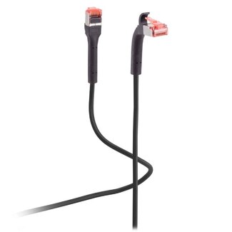 S-Impuls UFTP CAT6a Flexline Netzwerkkabel | Flexible Stecker | TPE LSZH | Schwarz | 1 Meter