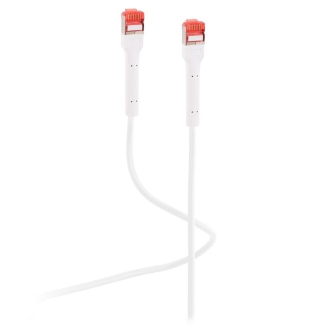 UFTP CAT6a Flexline Netzwerkkabel | Flexible Stecker | TPE LSZH | Weiß | 7,5 Meter