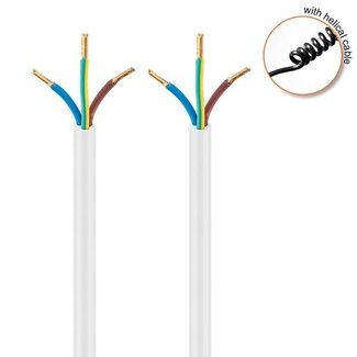 Bachmann Elektrikleitung 3-adrig | Spiralkabel | 3x1,5mm² | Weiß | 3 Meter