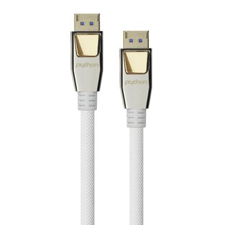 Python Python DisplayPort-Kabel | DP2.1a (10K 60Hz) | UHBR13.5 (54Gbit/s) | Weiß | 0,50 m