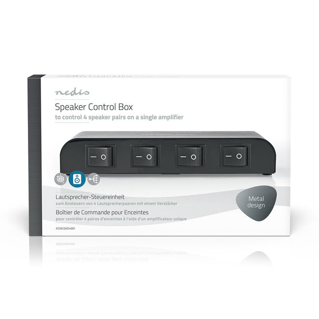 Nedis Lautsprecherschalter | 4 Anschlüsse | Klemmmontage | Aluminium