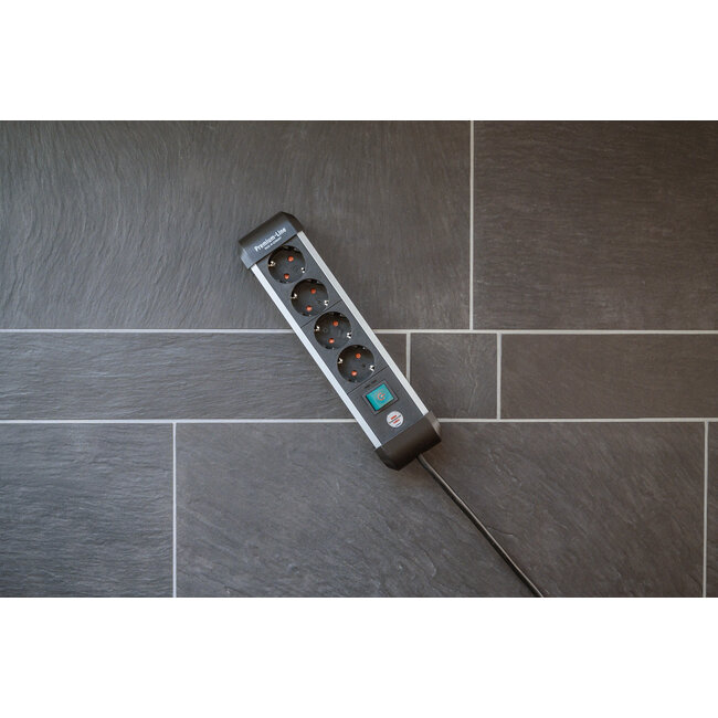 Brennenstuhl Premium-Alu-Line Steckdosenleiste | 4 Steckplätze | 1,8 m