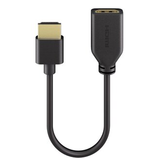 Goobay HDMI Flexibler Adapter | HDMI 2.0 (4K 60Hz + HDR) | Kupfer | Schwarz | 0,10 m