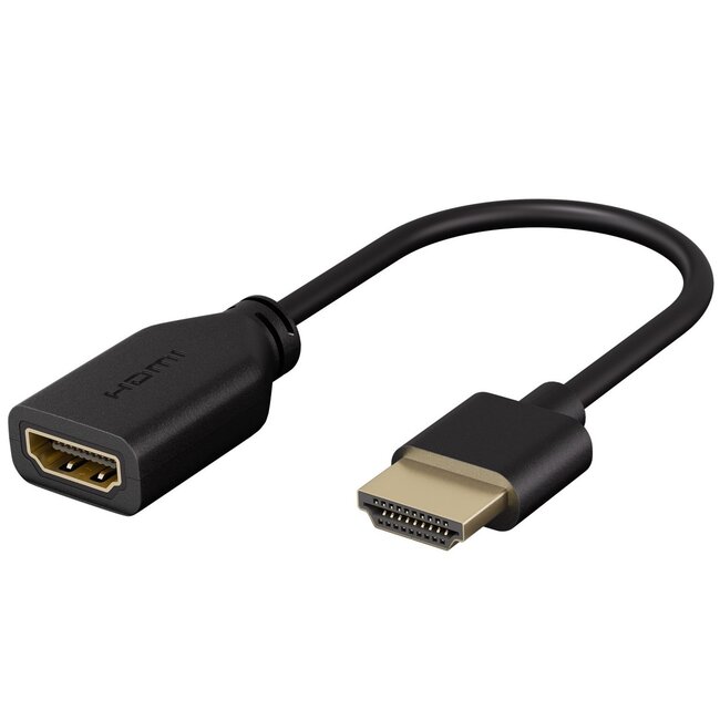 HDMI Flexibler Adapter | HDMI 2.0 (4K 60Hz + HDR) | Kupfer | Schwarz | 0,10 m
