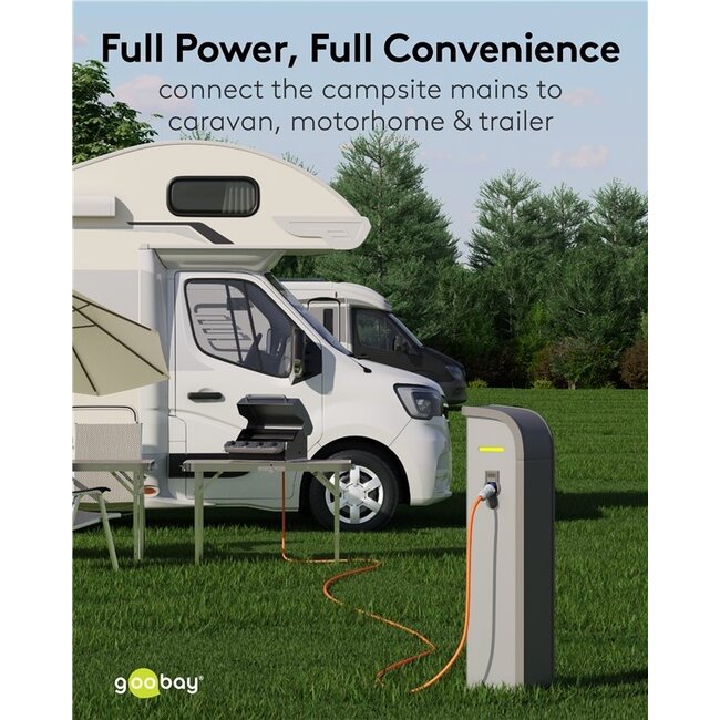 Camping-Stromkabel | CEE 3-polig 230V/16A - CEE 7/3 | 3x 2,50mm² | IP44 | 1,5 m