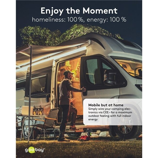 Camping-Stromkabel | CEE 3-polig 230V/16A - CEE 7/3 | 3x 2,50mm² | IP44 | 1,5 m