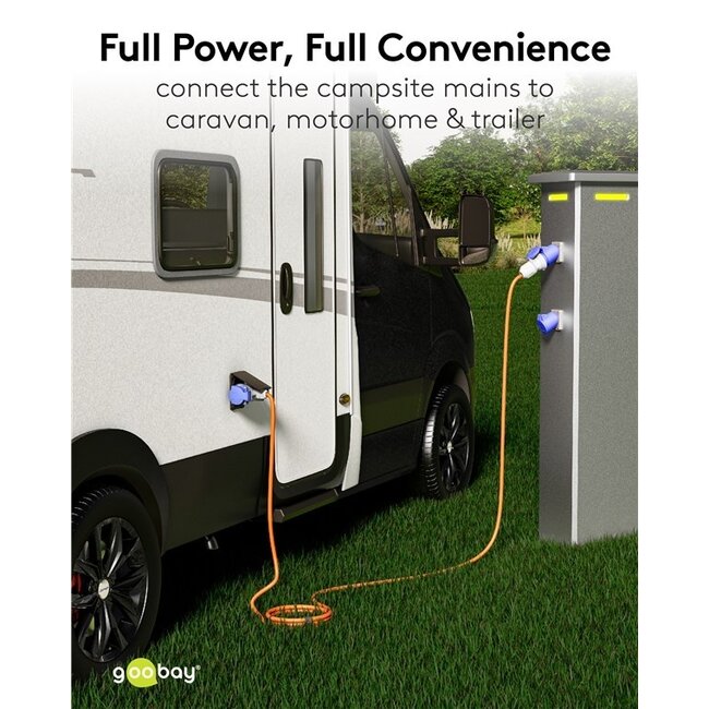 Camping-Stromkabel mit 2 Steckdosen | CEE 3-pol 230V/16A | 3x2,5mm² | IP44 | 5 m