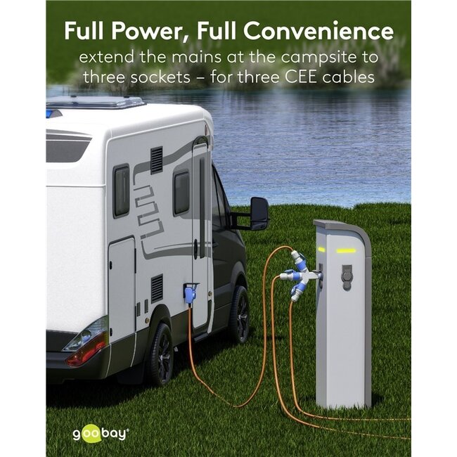 Camping Stromverteiler | 3-fach | CEE 3-polig 230V/16A | IP44