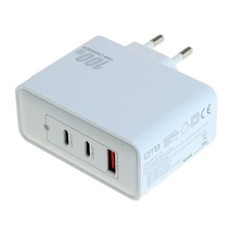 OTB OTB USB-Ladegerät | 2x USB-C PD + 1x USB-A QC | GaN | 100W | Weiß