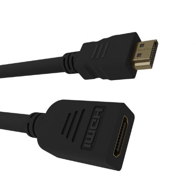 HDMI Verlängerungskabel | HDMI 2.0 (4K 60Hz + HDR) | Kupfer | Schwarz | 1,8 m