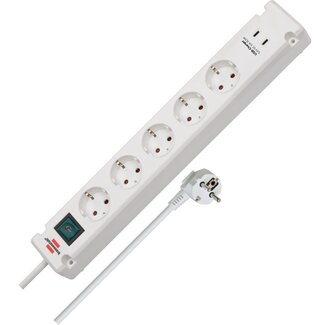Brennenstuhl Brennenstuhl Bremounta Steckdosenleiste | 5 Steckplätze | 2x USB-C | Weiß | 3 m