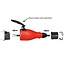 CEE 7/3 Schutzkontakt-Stecker | IP54 | Zugentlastung | Schwarz/Rot