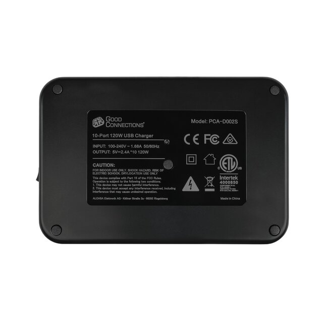 Good Connections USB-Ladegerät | 10x USB-A | 120W | Schwarz